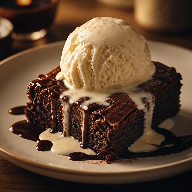 Brownie com sorvete